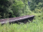 What is left of a bridge on the abandoned N&W branch to Arista 